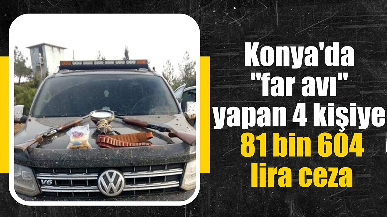 Konya'da "far avı" yapan 4 kişiye 81 bin 604 lira ceza