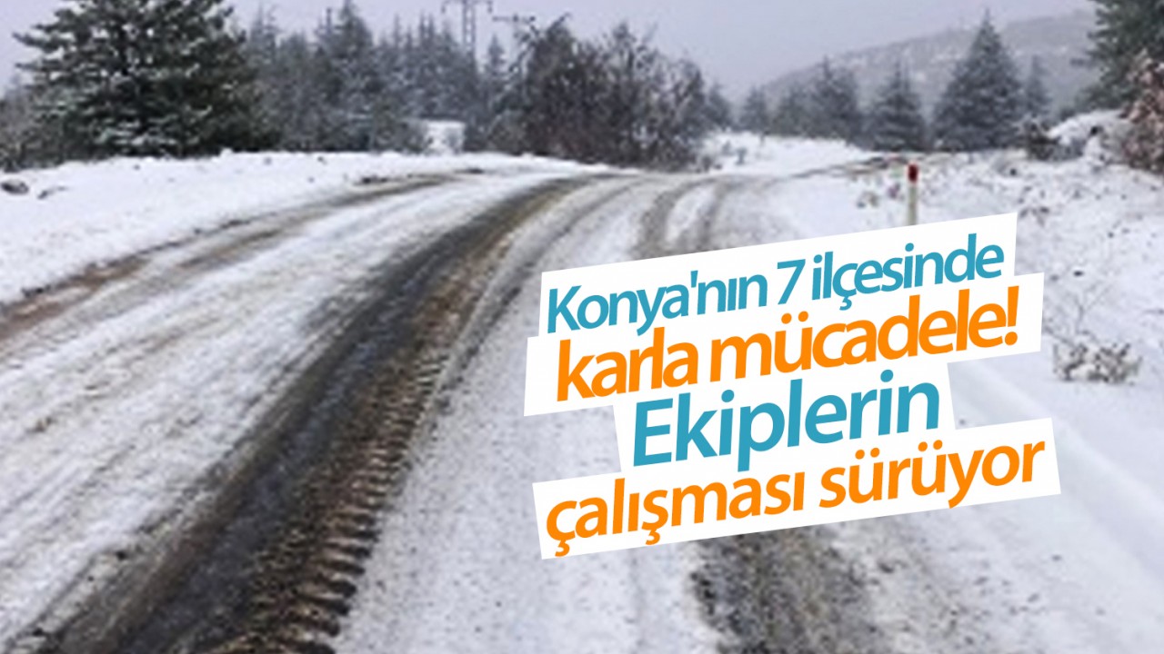 Konya'nın 7 ilçesinde karla mücadele! Ekiplerin çalışması sürüyor