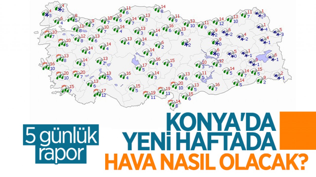 Konya’da yeni haftada hava nasıl olacak? 5 günlük rapor