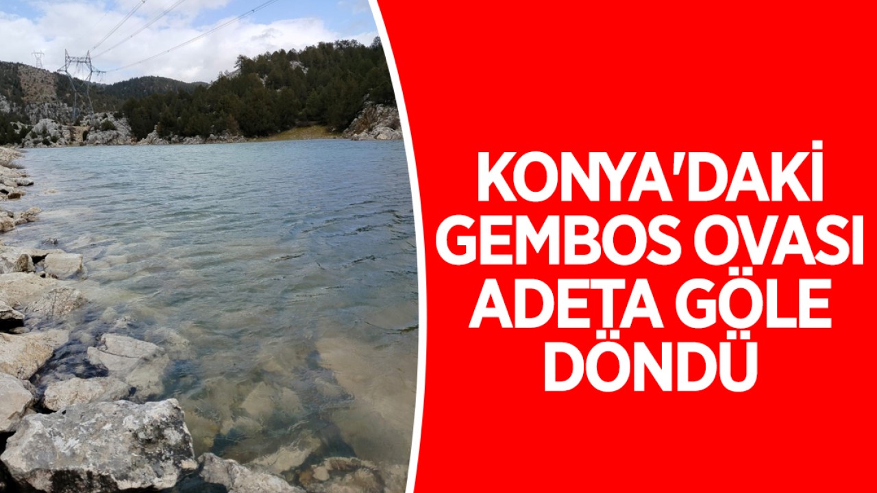 Konya'daki Gembos Ovası adeta göle döndü
