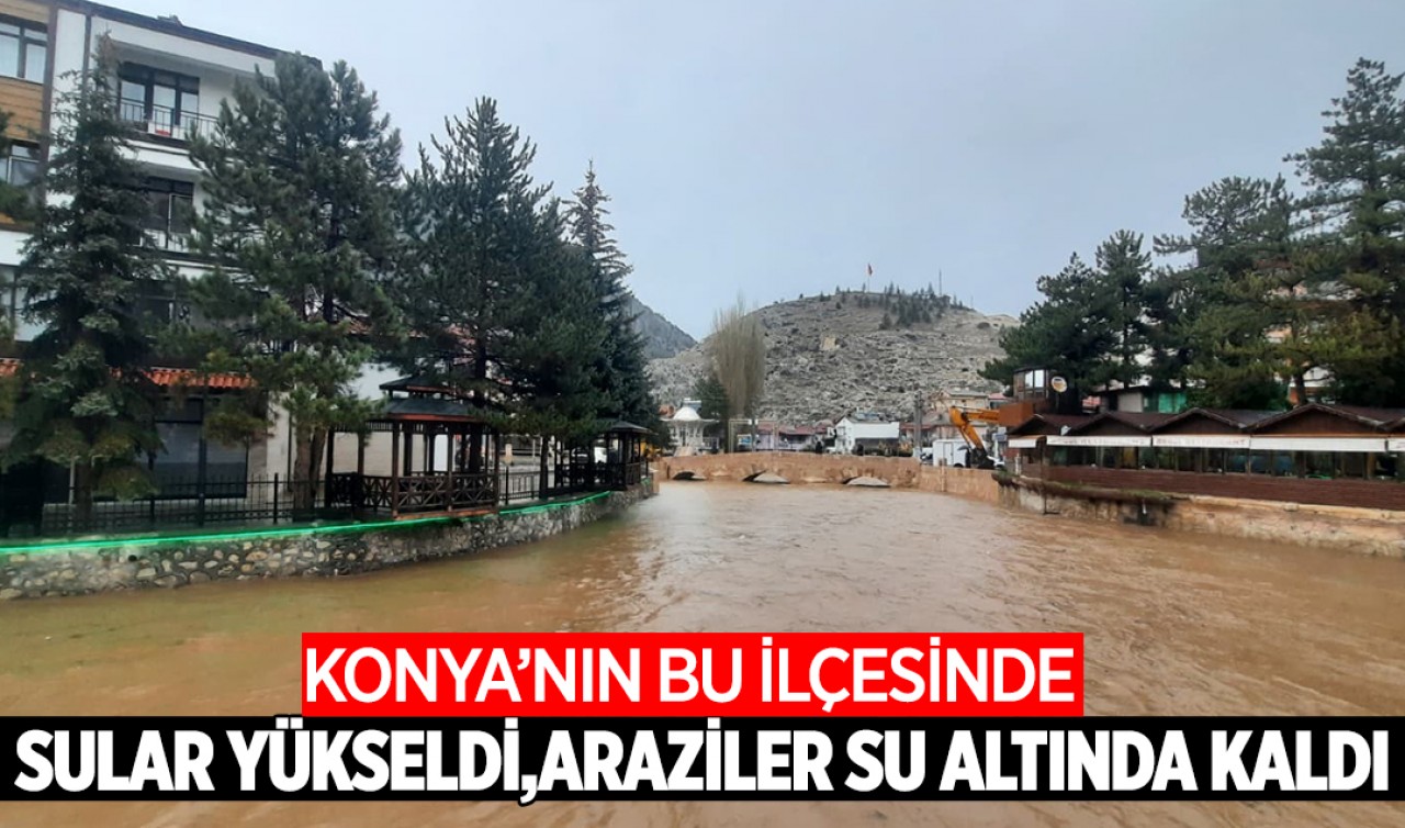 Konya'nın bu ilçesinde sular yükseldi, araziler su altında kaldı