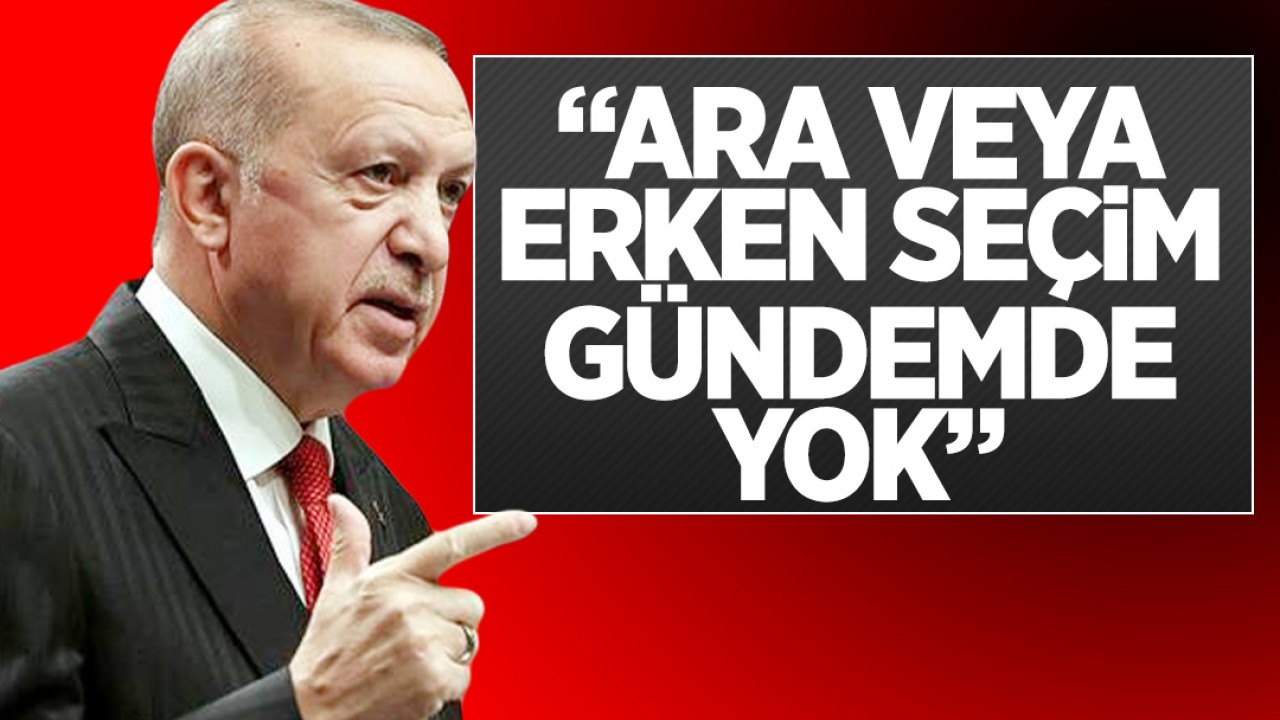 Cumhurbaşkanı Erdoğan: "Ara veya erken seçim gündemde yok"