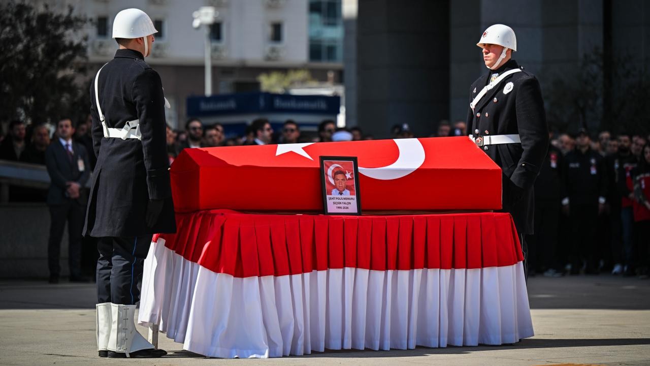 Kazada şehit olan polis memuru Seçkin Yalçın için tören düzenlendi