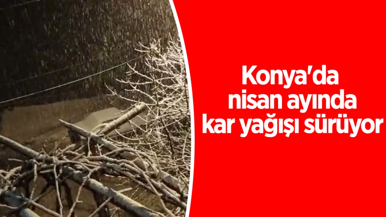 Konya'da nisan ayında kar yağışı sürüyor