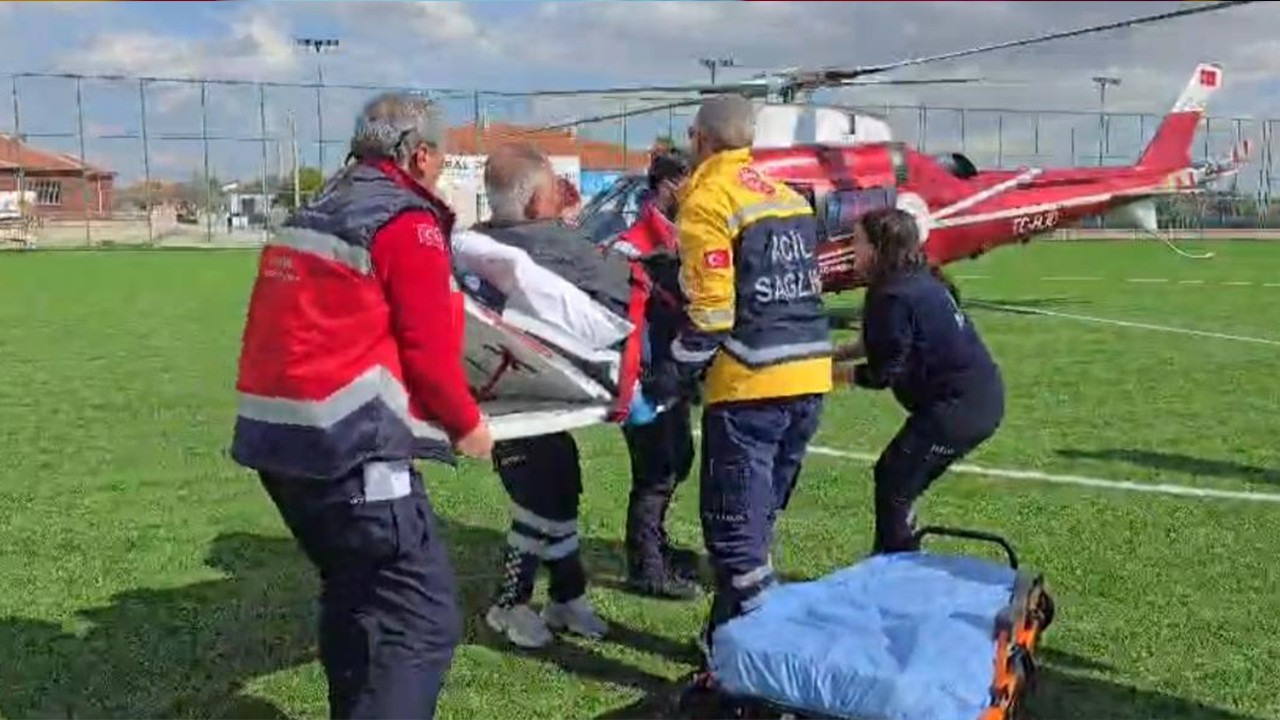 Kulu'da hava ambulansı kalp krizi geçiren hasta için havalandı