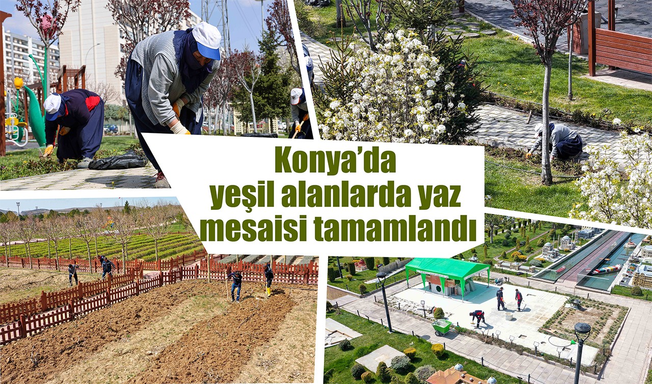 Konya’da yeşil alanlarda yaz mesaisi tamamlandı