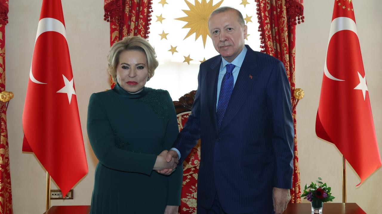 Cumhurbaşkanı Erdoğan, Rusya Federasyon Konseyi Başkanı Matviyenko'yu kabul etti