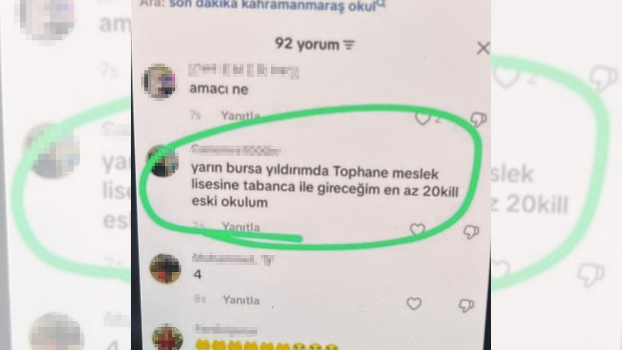 Maraş ve Urfa’da okula yapılan saldırı sonrası Bursa’da "Sıra bende" yazan şüpheli yakalandı