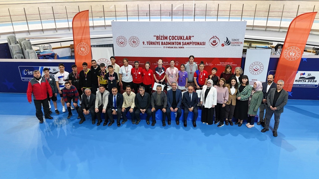 Konya'da "Bizim Çocuklar 9. Türkiye Badminton Şampiyonası" sona erdi