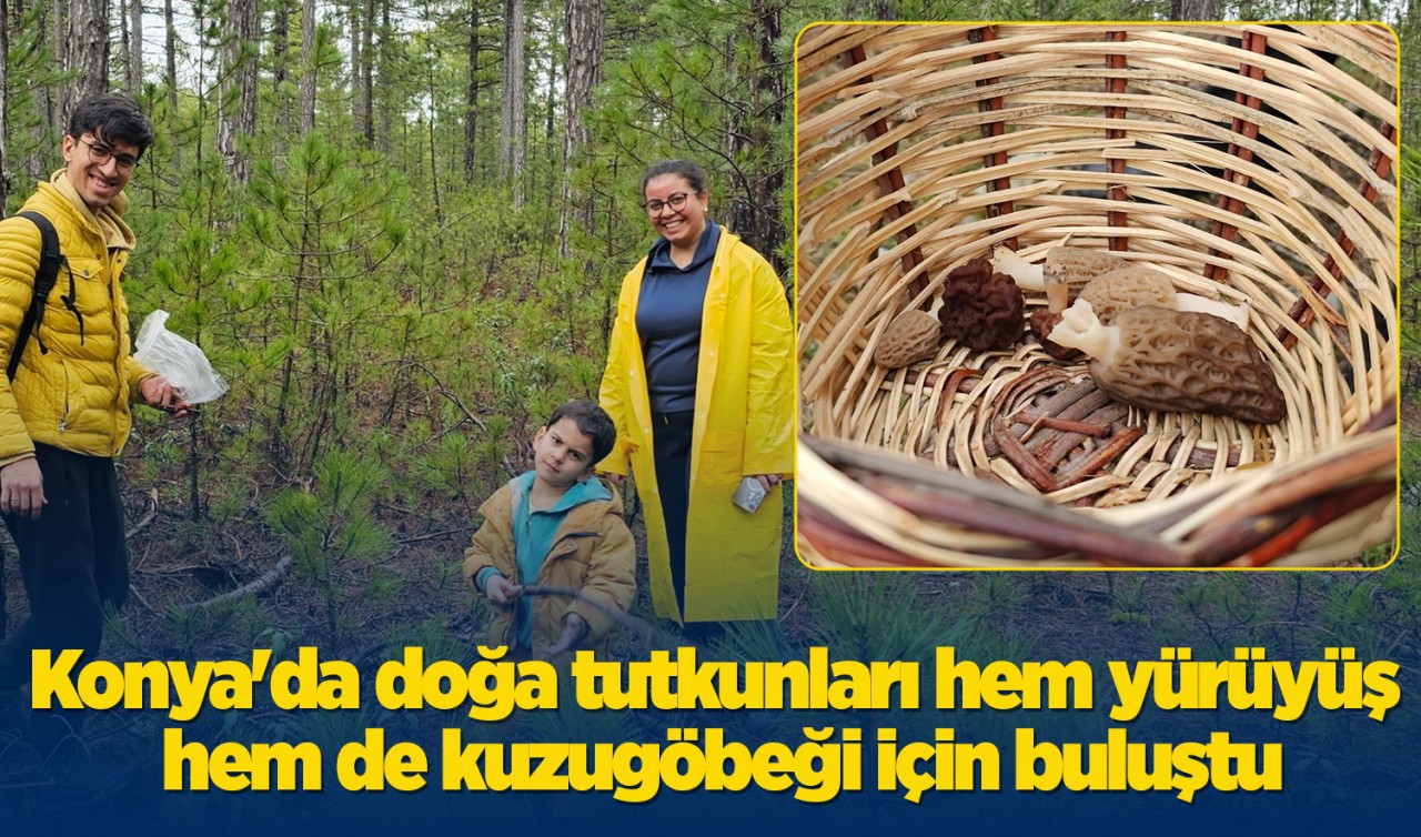 Konya'da doğa tutkunları hem yürüyüş hem de kuzugöbeği için buluştu