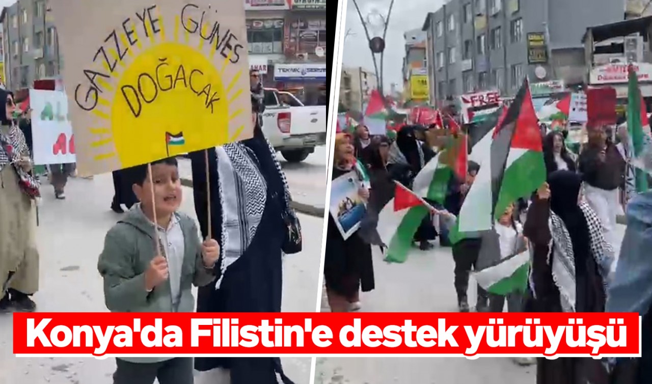 Konya'da Filistin'e destek yürüyüşü