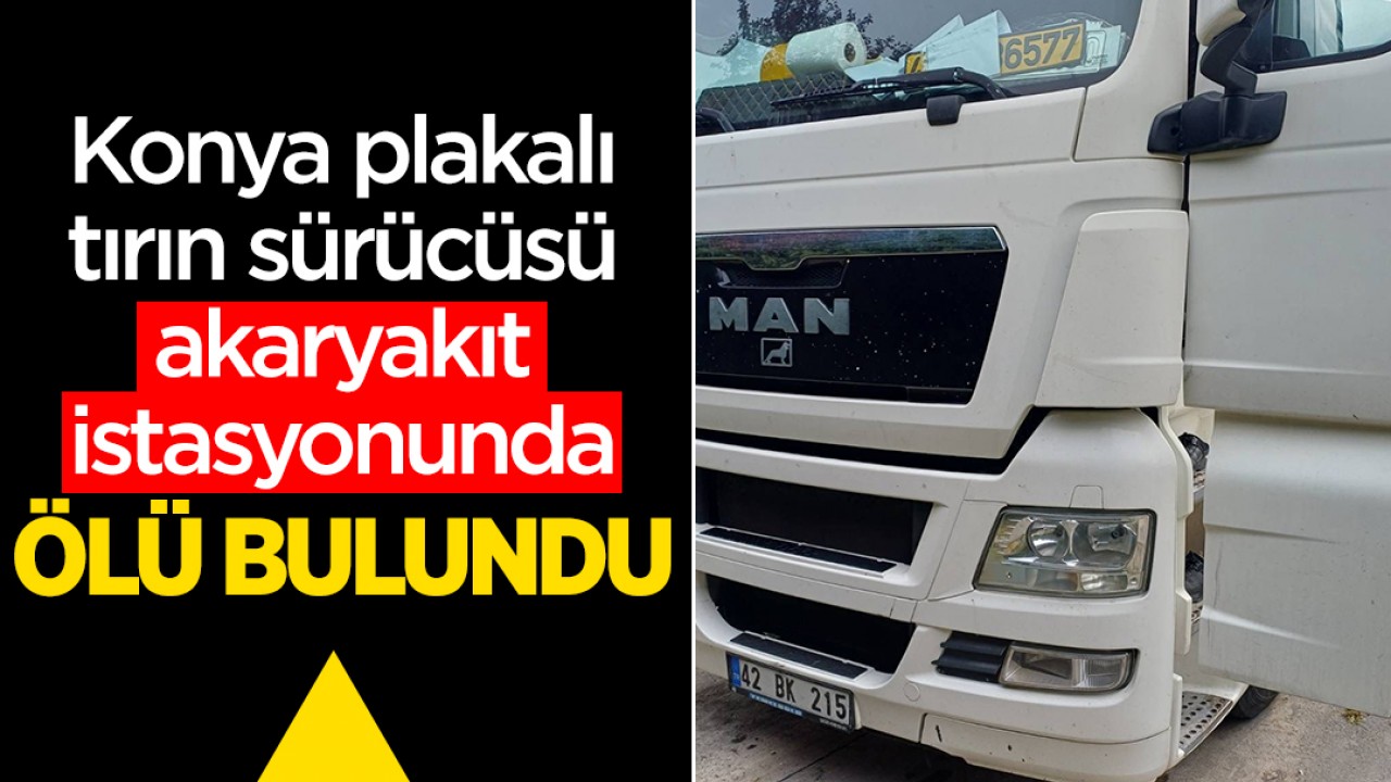 Konya plakalı tırın sürücüsü akaryakıt istasyonunda ölü bulundu