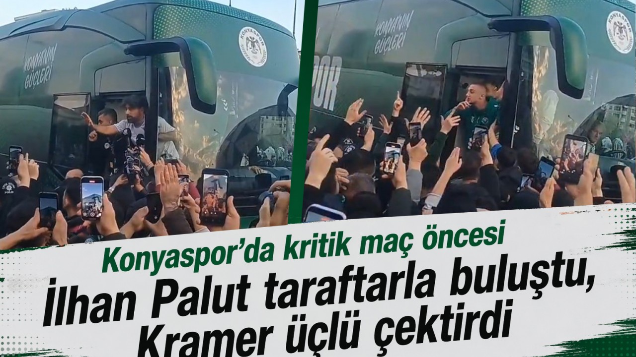 Konyaspor’da kritik maç öncesi İlhan Palut taraftarla buluştu, Kramer üçlü çektirdi
