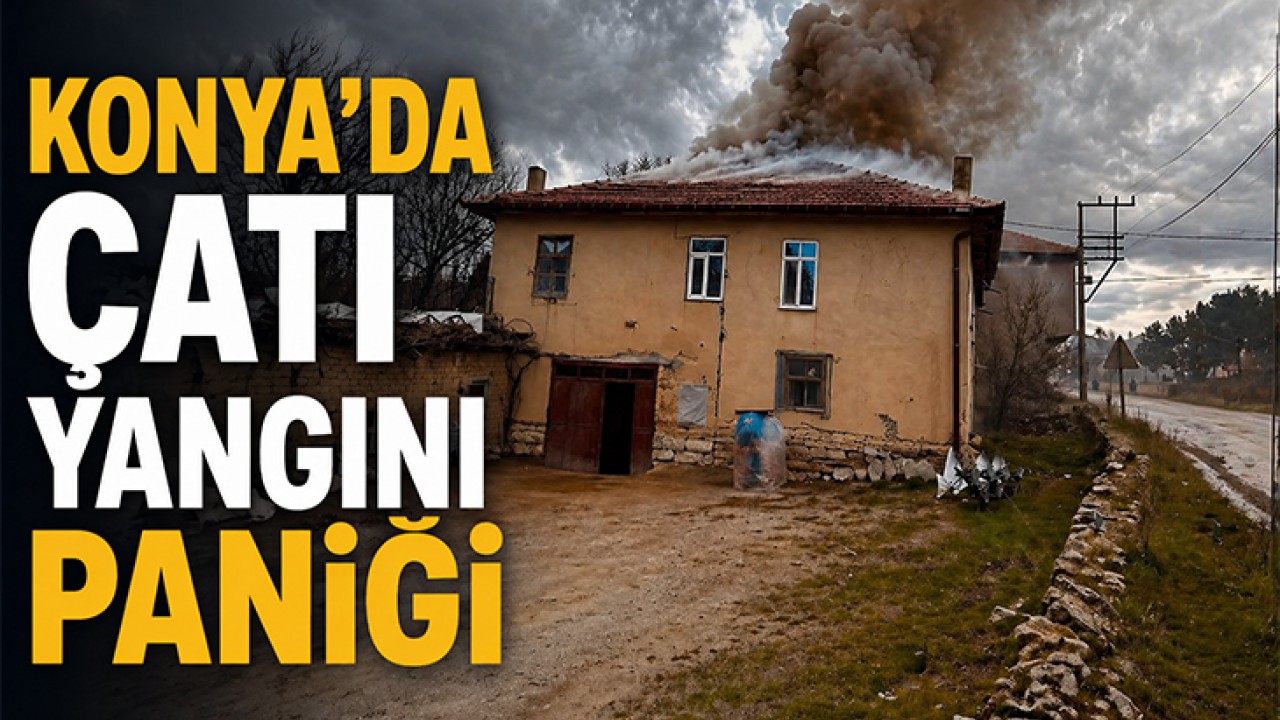 Konya'da çatı yangını paniği