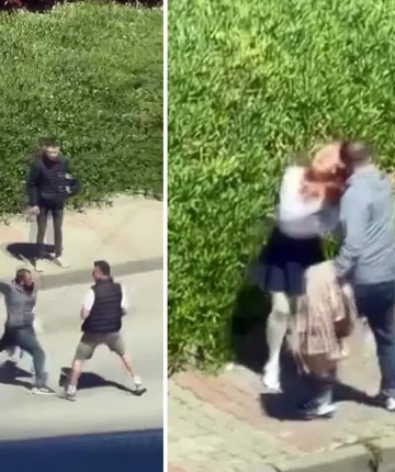 Sokak ortasında kadını darp etti! Araya girmek isteyenlere de saldırdı