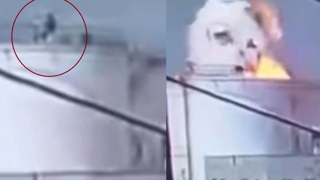 Fabrika yangınında bir işçinin hayatını kaybettiği patlama anı kamerada