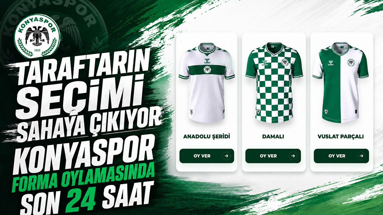 Taraftarın seçimi sahaya çıkıyor: Konyaspor forma oylamasında son 24 saat