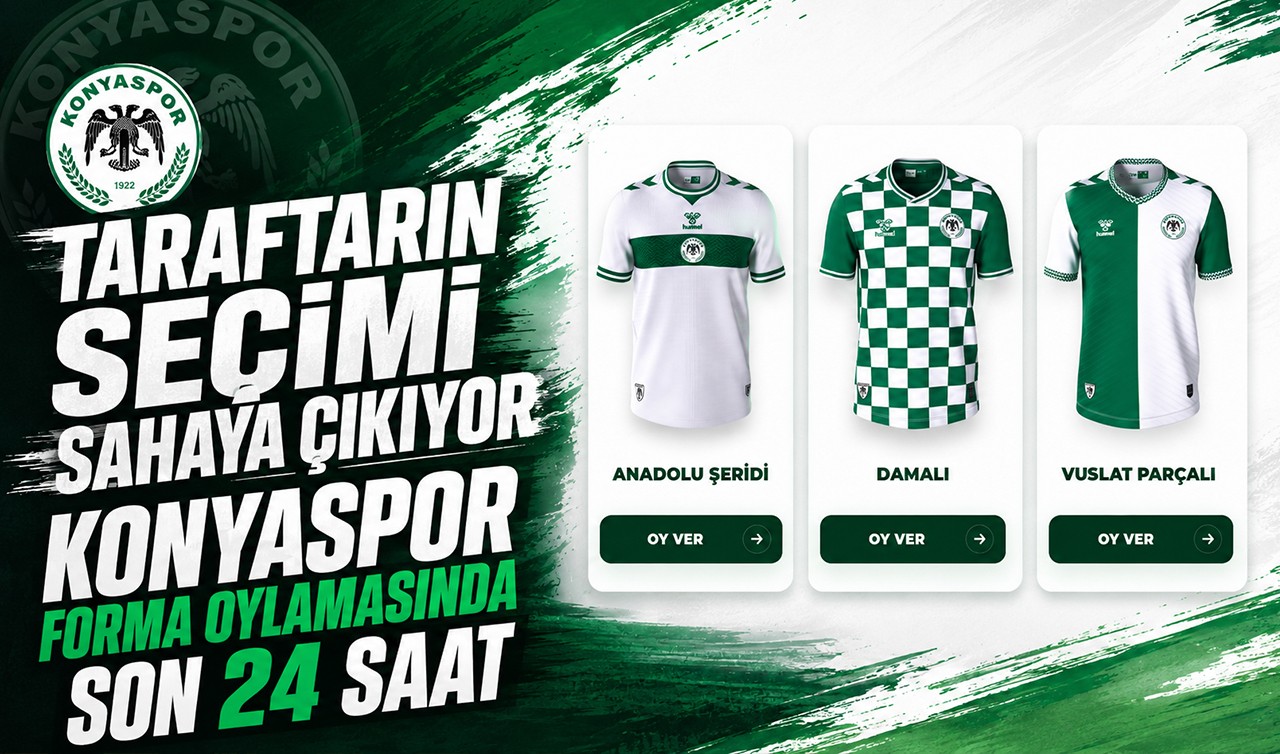 Taraftarın seçimi sahaya çıkıyor: Konyaspor forma oylamasında son 24 saat