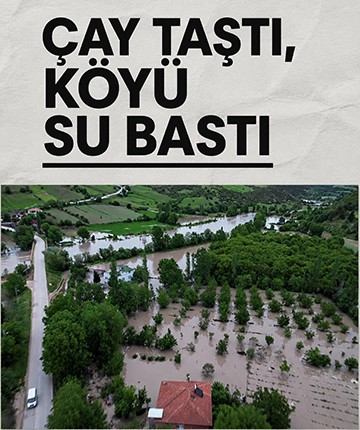 Yoğun yağışların ardından çay taştı, köyü su bastı