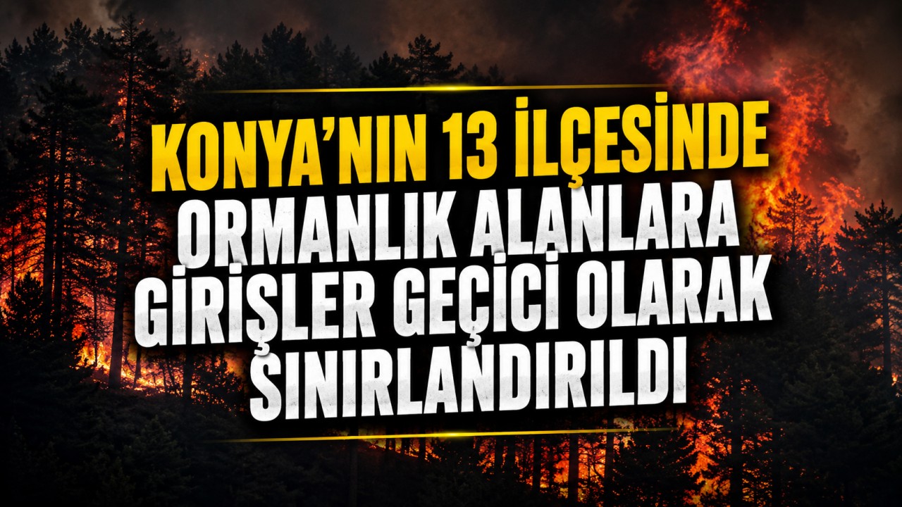 Konya’nın 13 ilçesinde ormanlık alanlara girişler geçici olarak sınırlandırıldı