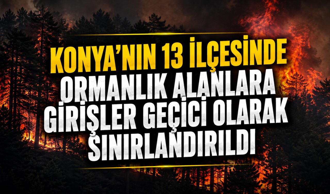 Konya’nın 13 ilçesinde ormanlık alanlara girişler geçici olarak sınırlandırıldı