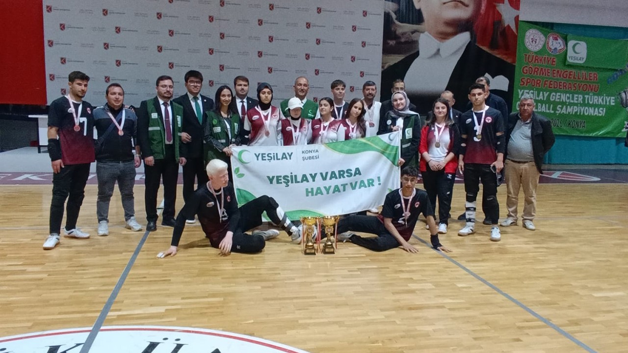 Konya'da düzenlenen Yeşilay Gençler Türkiye Golbol Şampiyonası sona erdi
