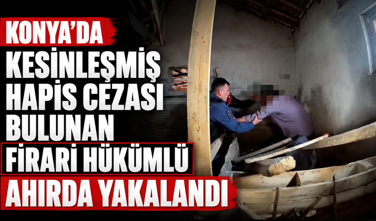 Konya’da kesinleşmiş hapis cezası bulunan firari hükümlü ahırda yakalandı
