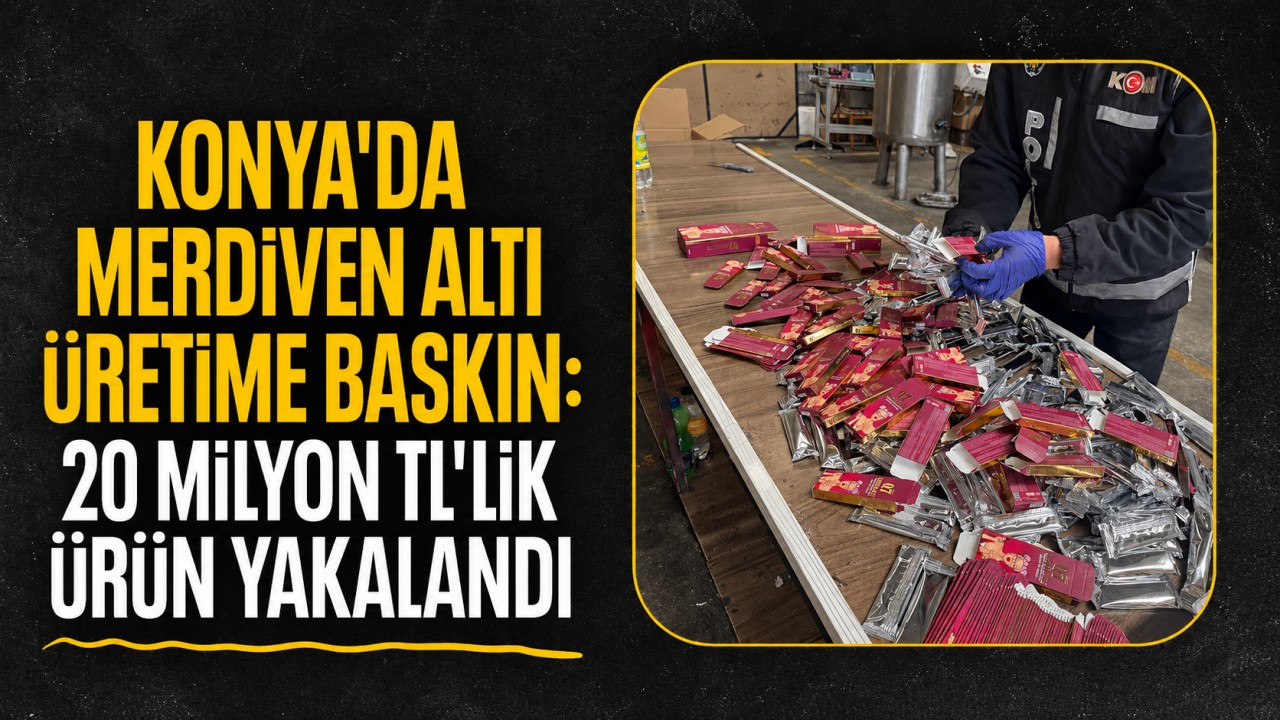 Konya'da merdiven altı üretime baskın: 20 milyon TL'lik ürün yakalandı