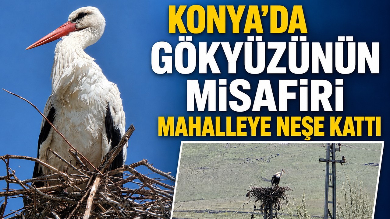Konya’da gökyüzünün misafiri mahalleye neşe kattı