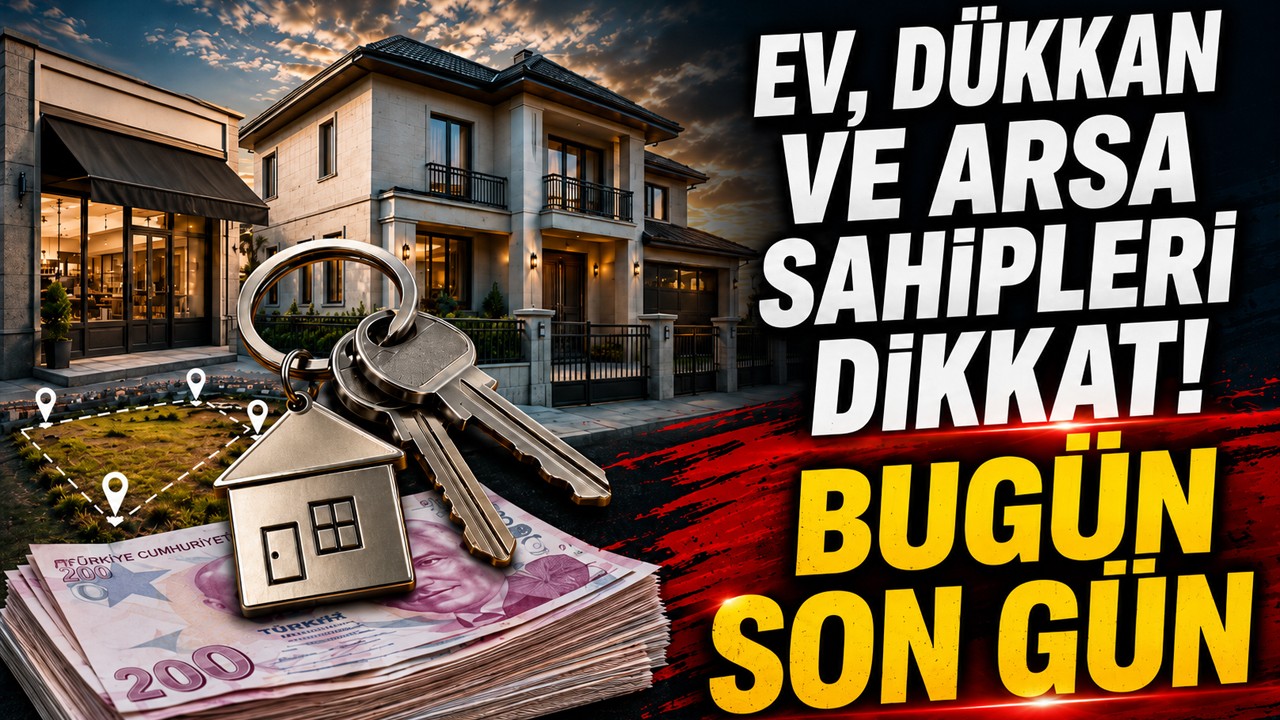 Ev, dükkan ve arsa sahipleri dikkat! Bugün son gün