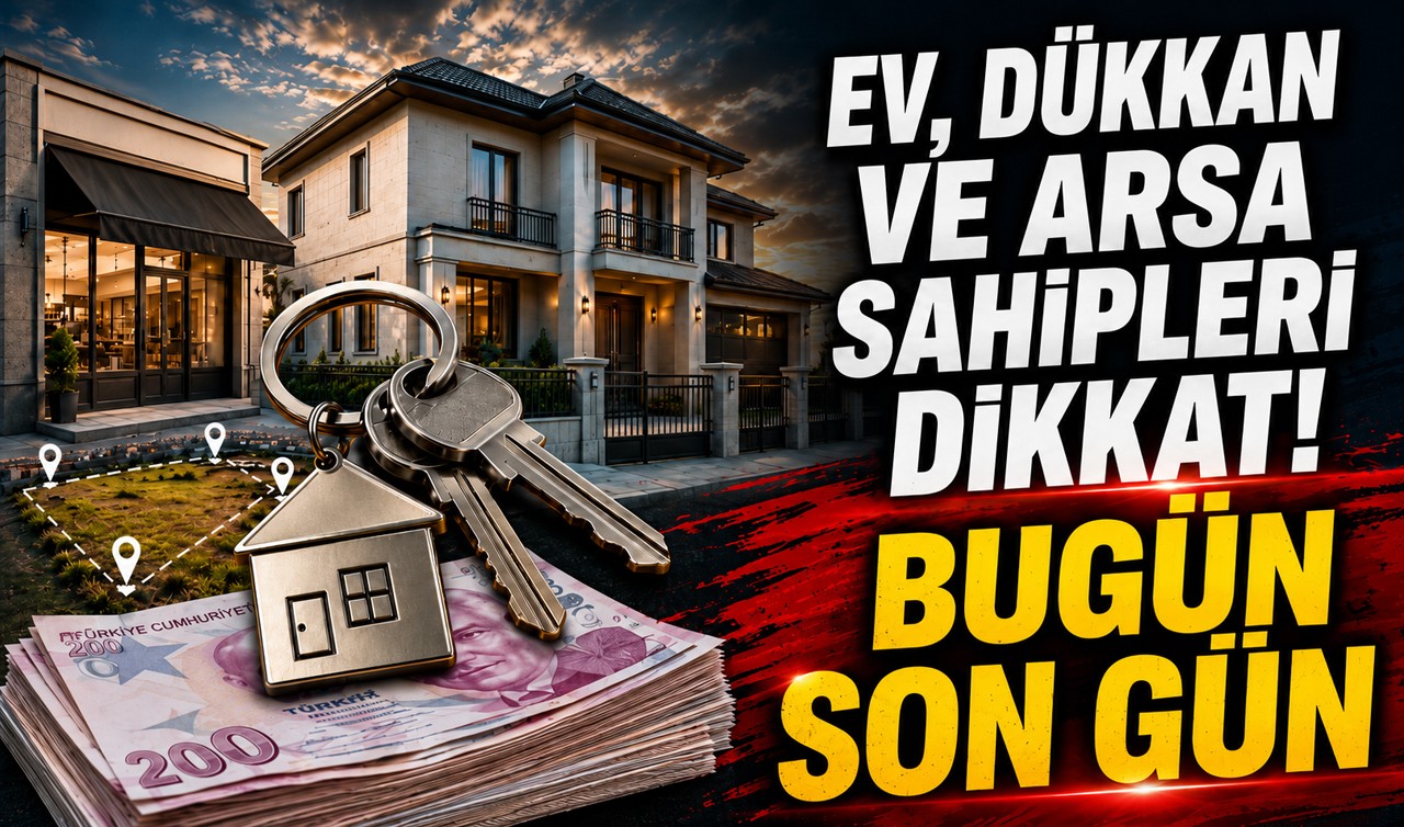 Ev, dükkan ve arsa sahipleri dikkat! Bugün son gün