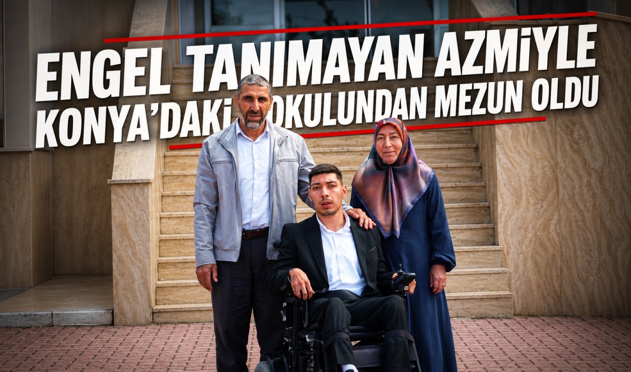 Engel tanımayan azmiyle Konya'daki okulundan mezun oldu
