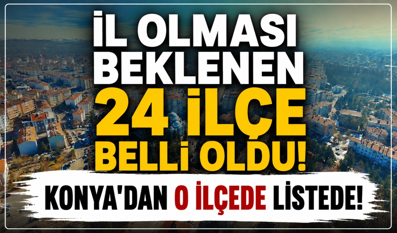İl olması beklenen 24 ilçe belli oldu: Konya'dan o ilçede listede