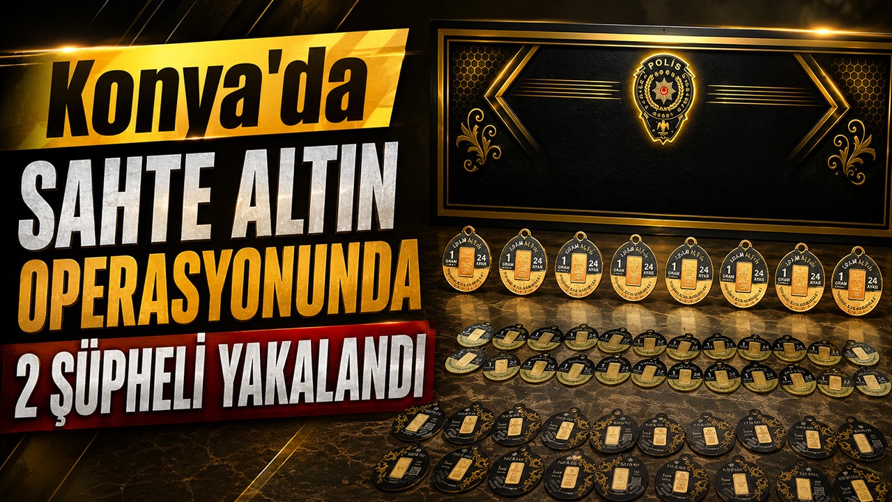 Konya'da sahte altın operasyonunda 2 şüpheli yakalandı