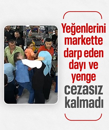 Yeğenlerini markette darp eden dayı ve yenge cezasız kalmadı
