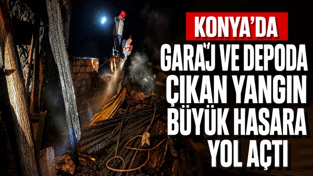 Konya'da garaj ve depoda çıkan yangın büyük hasara yol açtı