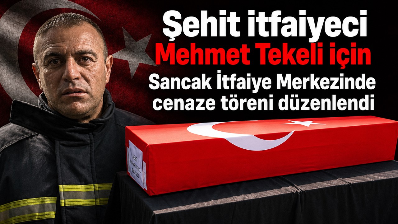 Konya'daki fabrika yangınında şehit olan itfaiye eri Mehmet Tekeli için cenaze töreni düzenlendi