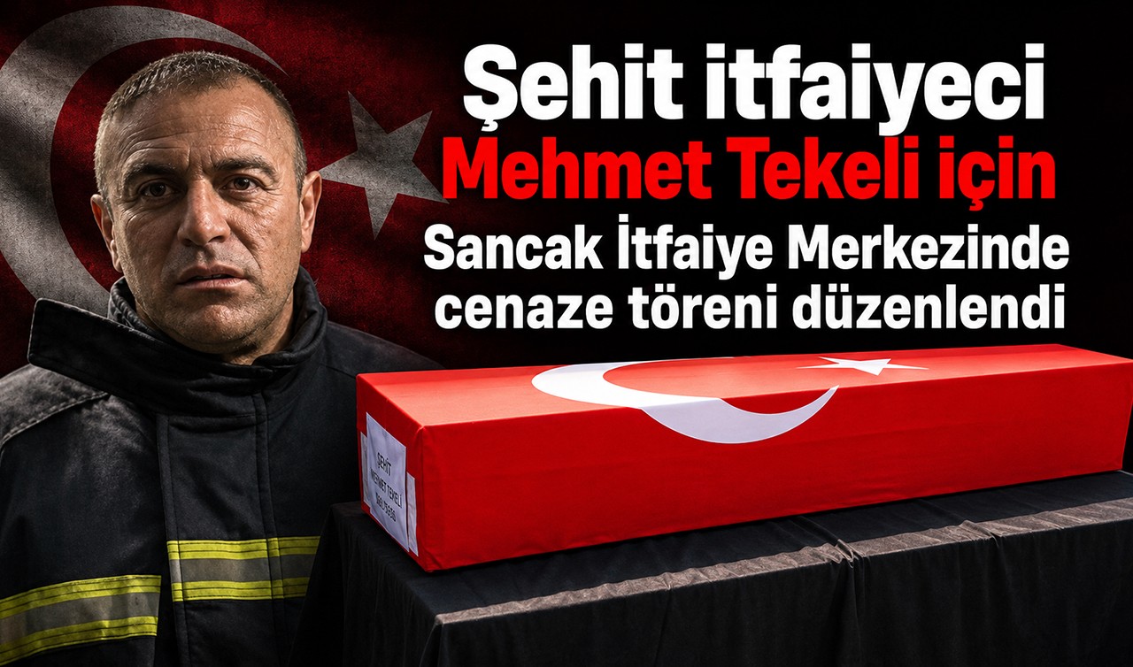 Konya'daki fabrika yangınında şehit olan itfaiye eri Mehmet Tekeli için cenaze töreni düzenlendi