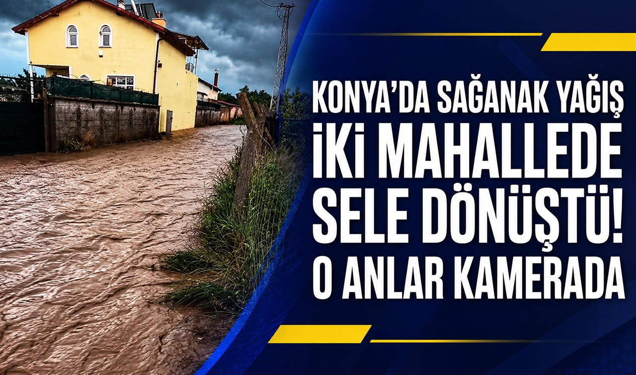 Konya'da sağanak yağış iki mahallede sele dönüştü! O anlar kamerada