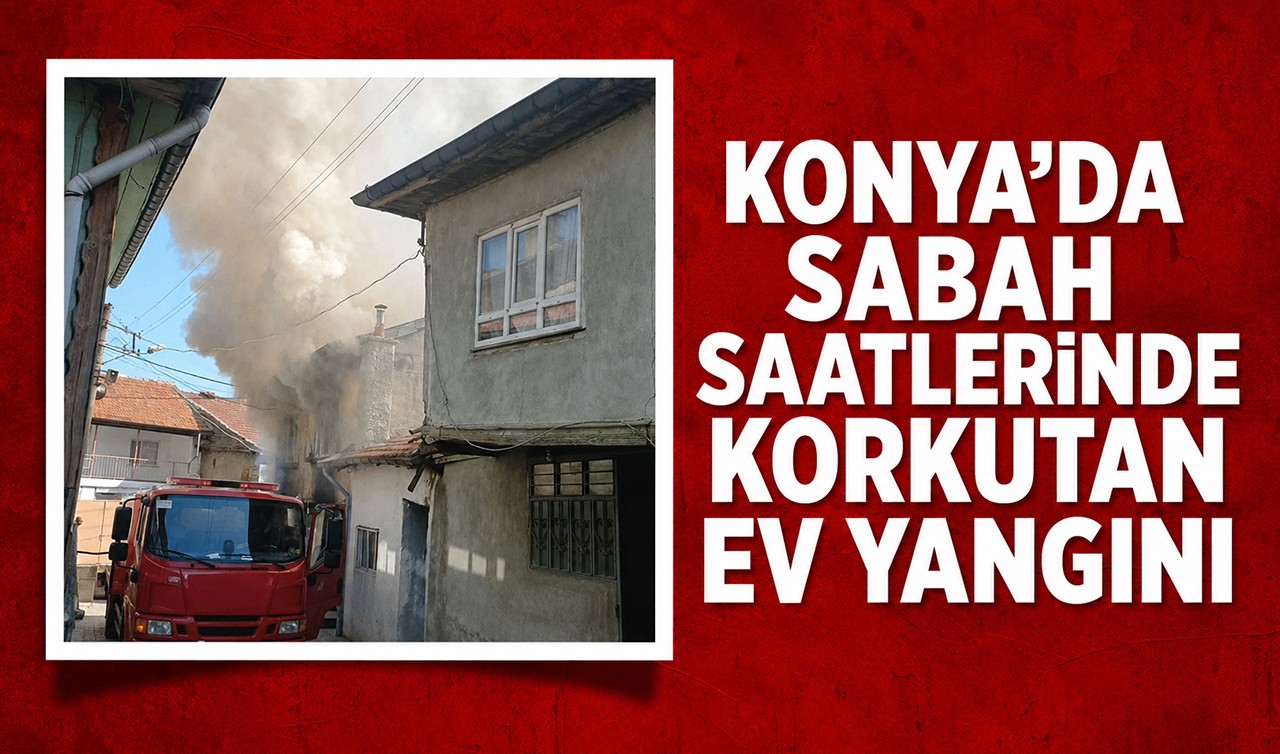 Konya'da sabah saatlerinde korkutan ev yangını
