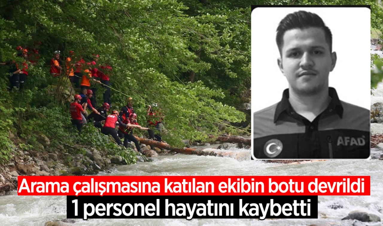 Arama çalışmasına katılan ekibin botu devrildi: 1 personel hayatını kaybetti