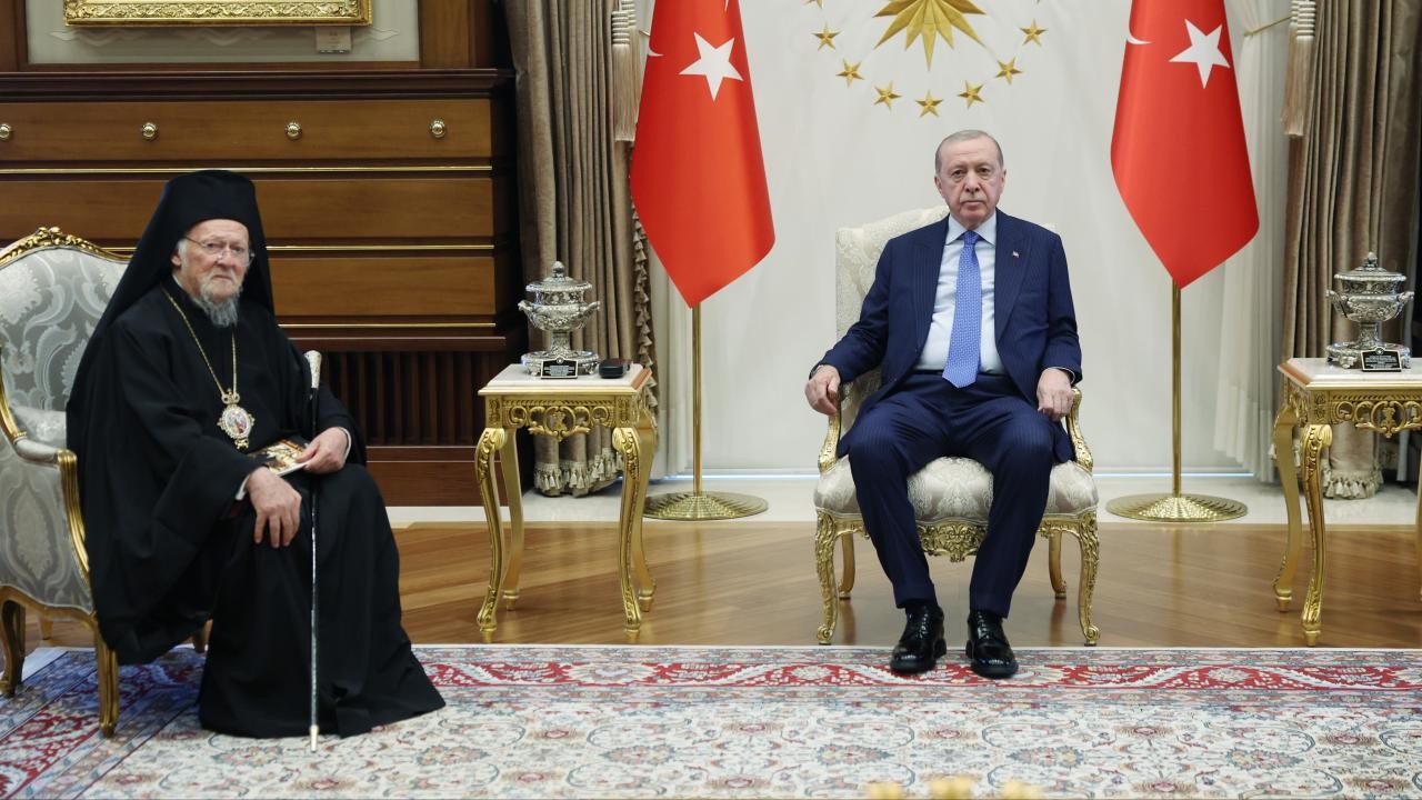 Cumhurbaşkanı Erdoğan, Fener Rum Patriği Bartholomeos'u kabul etti