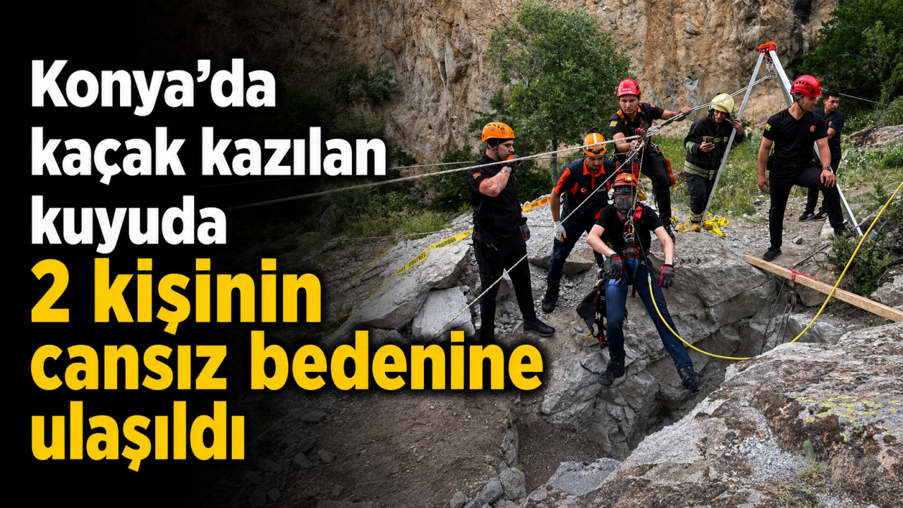 Konya’da kaçak kazılan kuyuda 2 kişinin cansız bedenine ulaşıldı