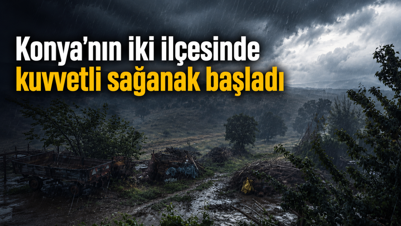 Konya’nın iki ilçesinde kuvvetli sağanak başladı
