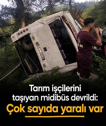 Tarım işçilerini taşıyan midibüs devrildi: Çok sayıda yaralı var