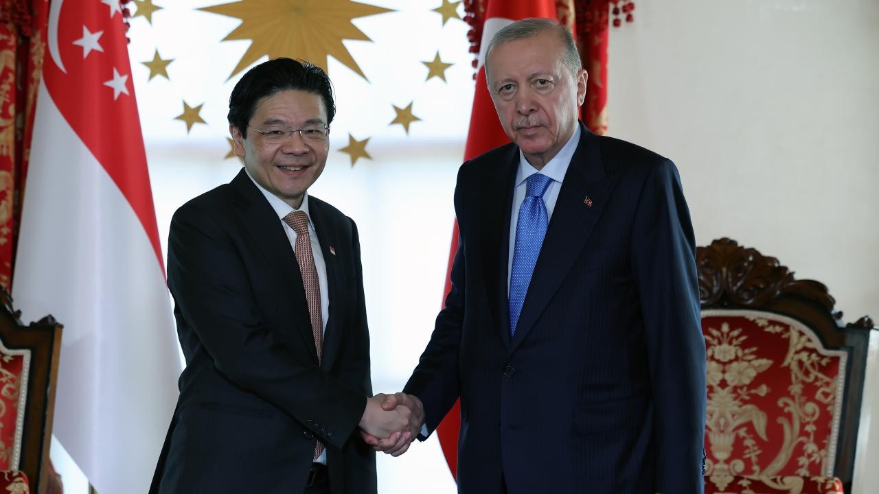 Cumhurbaşkanı Erdoğan, Singapur Başbakanı Wong'u resmi törenle karşıladı