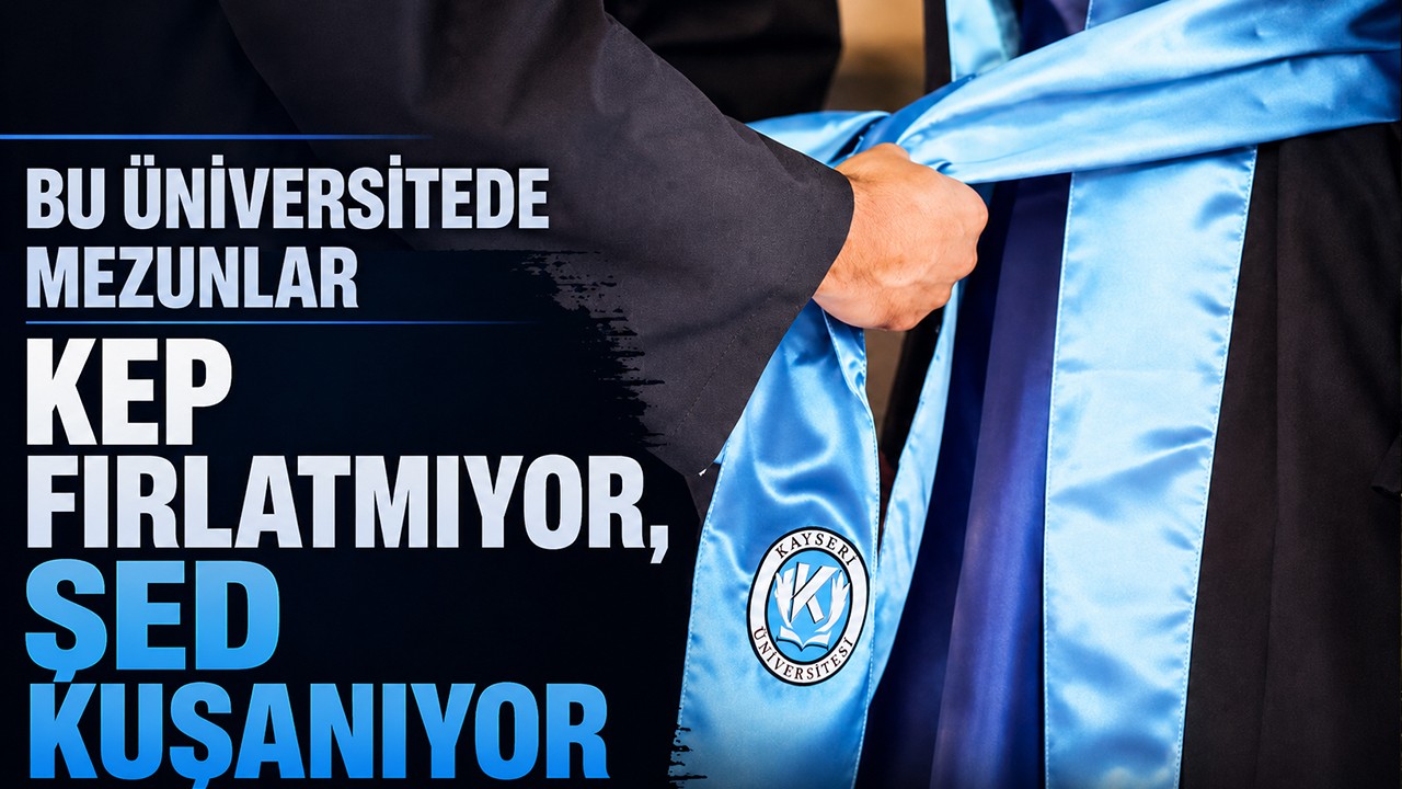 Bu üniversitede mezunlar kep fırlatmıyor, şed kuşanıyor