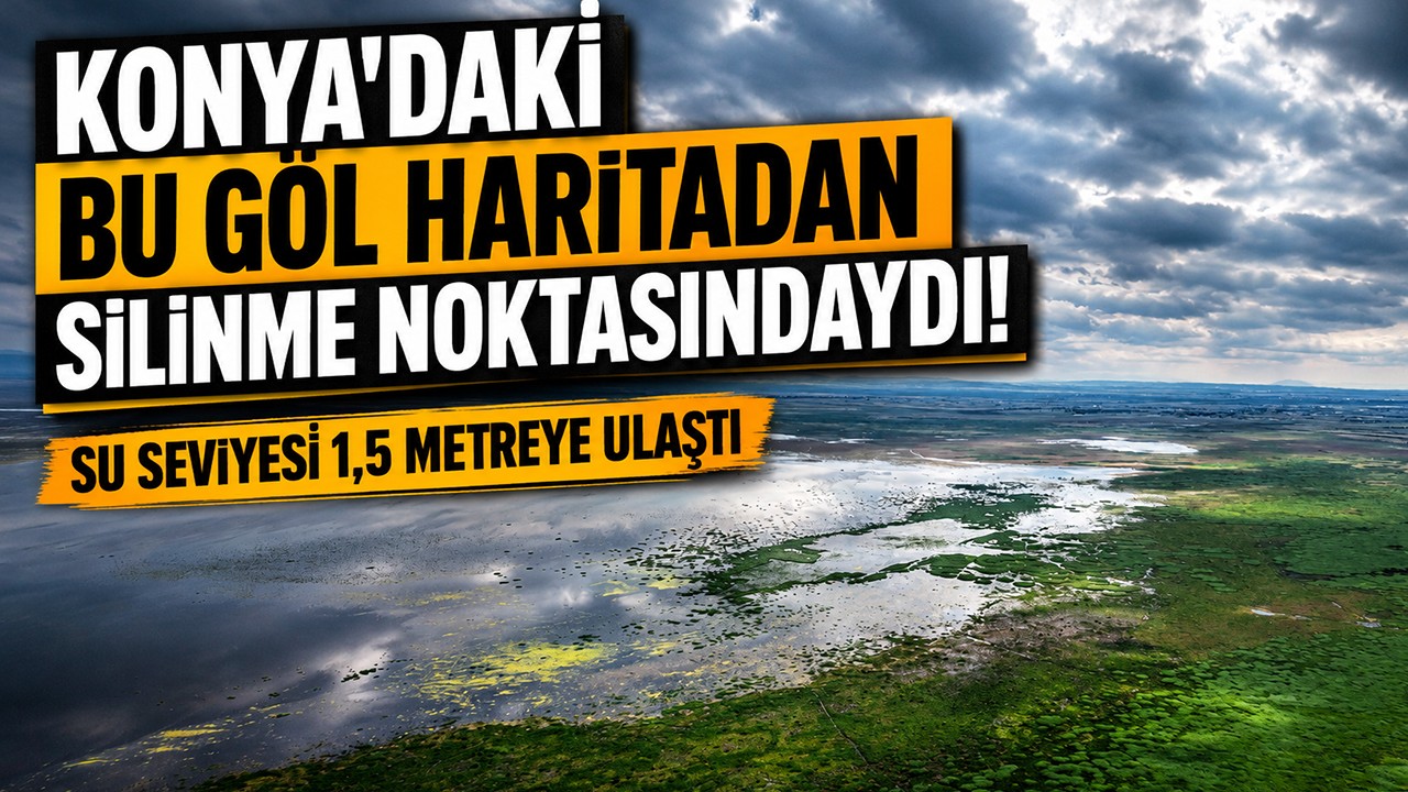 Konya'daki bu göl haritadan silinme noktasındaydı! Su seviyesi 1,5 metreye ulaştı