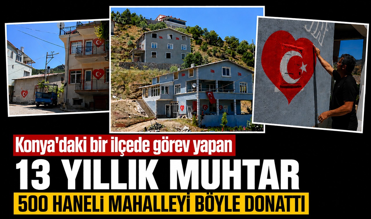 Konya'daki bir ilçede görev yapan 13 yıllık muhtar, 500 haneli mahalleyi böyle donattı