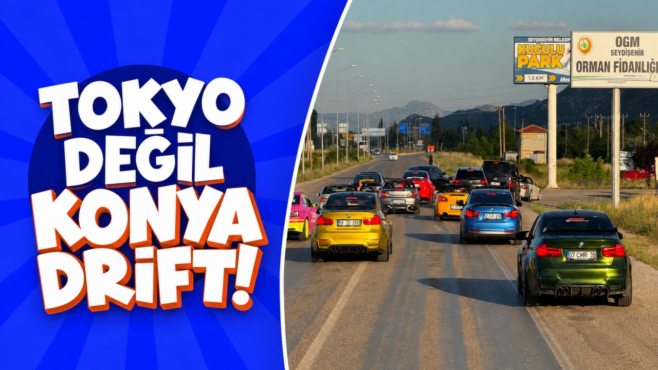 Tokyo değil Konya Drift! Modifiye tutkunları Seydişehir'de bir araya geldi